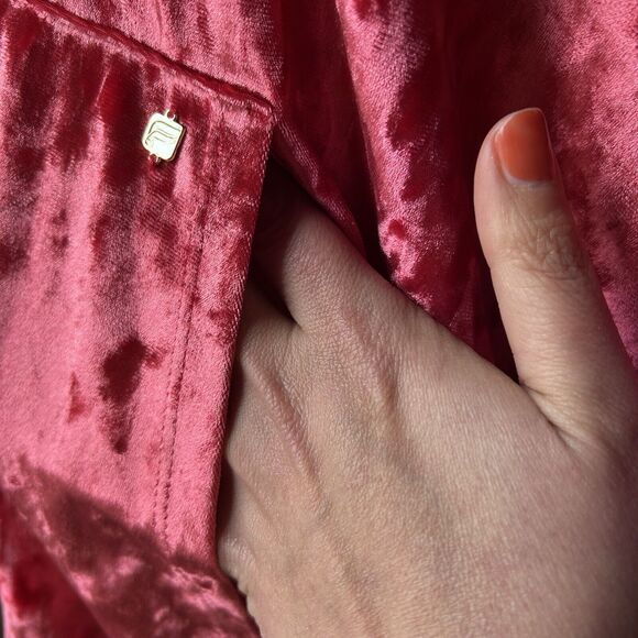 Fabletics Strawberry Crushed Velvet Zip-Up Hoodie Sweatshirt - 3X - Picture 8 of 10
